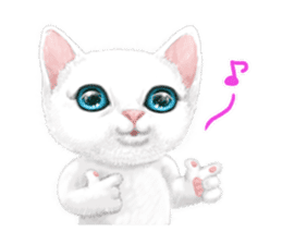 White kitty diary 3 (For overseas) sticker #11715178