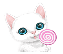 White kitty diary 3 (For overseas) sticker #11715184