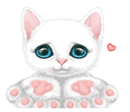 White kitty diary 3 (For overseas) sticker #11715185