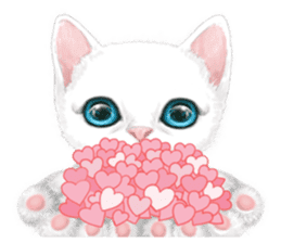 White kitty diary 3 (For overseas) sticker #11715186