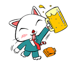 HIRA NEKO (General employee cat) sticker #11722032