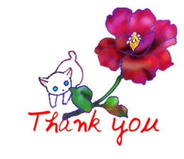 Flowers with a cat sticker #11723626