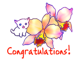 Flowers with a cat sticker #11723629