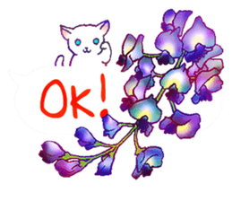 Flowers with a cat sticker #11723636