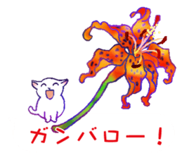 Flowers with a cat sticker #11723640