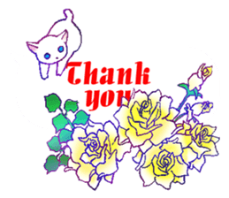 Flowers with a cat sticker #11723644