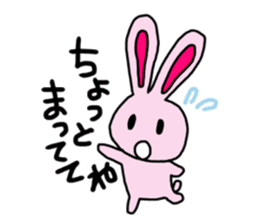 Pink rabbit Sticker!! sticker #11728146