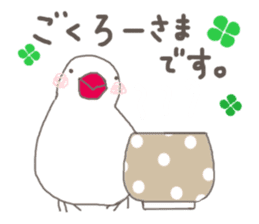 White Java sparrow (Not Kansai dialect) sticker #11730153