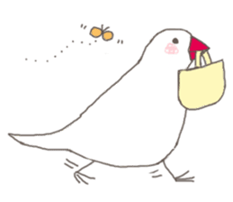 White Java sparrow (Not Kansai dialect) sticker #11730173