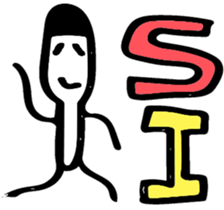 Stick and initials talk. sticker #11737046