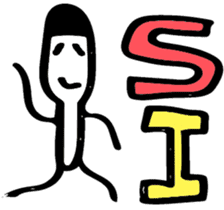 Stick and initials talk. sticker #11737046