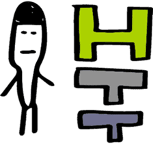 Stick and initials talk. sticker #11737048