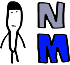 Stick and initials talk. sticker #11737056