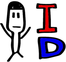 Stick and initials talk. sticker #11737058