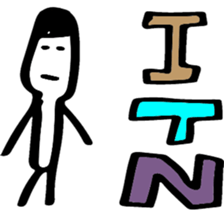 Stick and initials talk. sticker #11737066