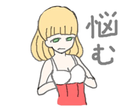 girl in red and white sticker #11737633