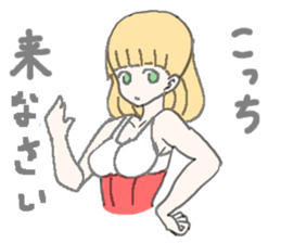 girl in red and white sticker #11737634