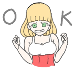 girl in red and white sticker #11737635