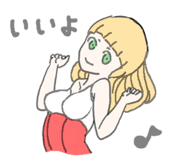 girl in red and white sticker #11737636