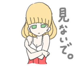 girl in red and white sticker #11737639