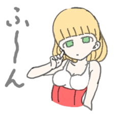 girl in red and white sticker #11737640