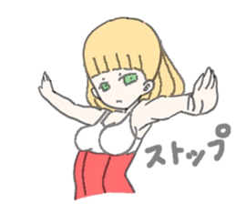 girl in red and white sticker #11737642