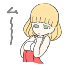 girl in red and white sticker #11737644