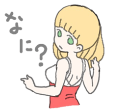 girl in red and white sticker #11737645