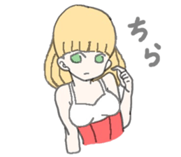girl in red and white sticker #11737647