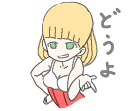 girl in red and white sticker #11737648