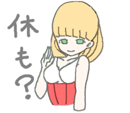 girl in red and white sticker #11737652