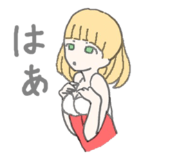 girl in red and white sticker #11737653
