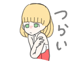 girl in red and white sticker #11737654