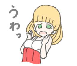 girl in red and white sticker #11737659