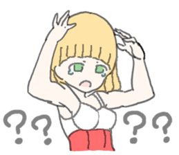 girl in red and white sticker #11737660