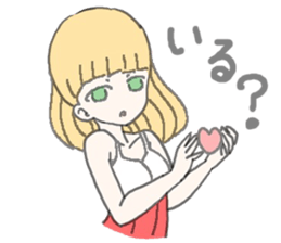 girl in red and white sticker #11737662