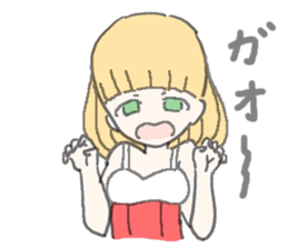 girl in red and white sticker #11737663