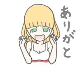 girl in red and white sticker #11737665