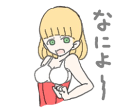 girl in red and white sticker #11737667
