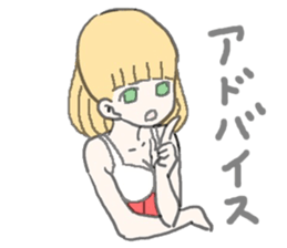 girl in red and white sticker #11737669