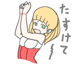 girl in red and white sticker #11737670