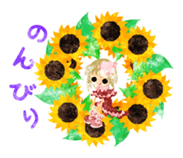 Sticker of sunflower girls sticker #11740312