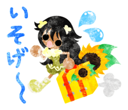 Sticker of sunflower girls sticker #11740313