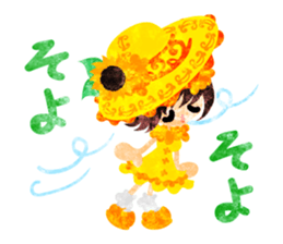 Sticker of sunflower girls sticker #11740314
