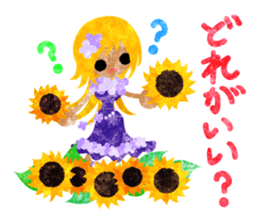 Sticker of sunflower girls sticker #11740316