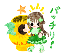 Sticker of sunflower girls sticker #11740319