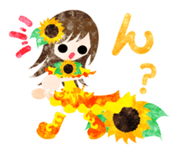 Sticker of sunflower girls sticker #11740320