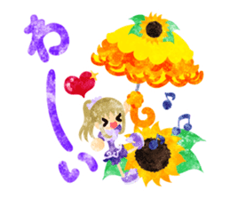 Sticker of sunflower girls sticker #11740322