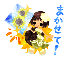 Sticker of sunflower girls sticker #11740323