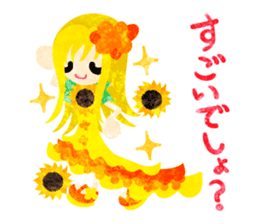 Sticker of sunflower girls sticker #11740326